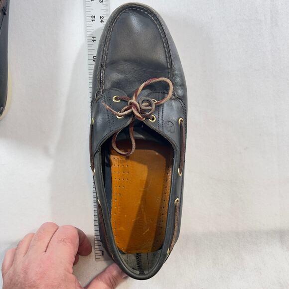 Timberland Loafers Men 13 Navy Blue 2 Eye Classic Boat Shoes #74036 Earthkeepers - Picture 7 of 9